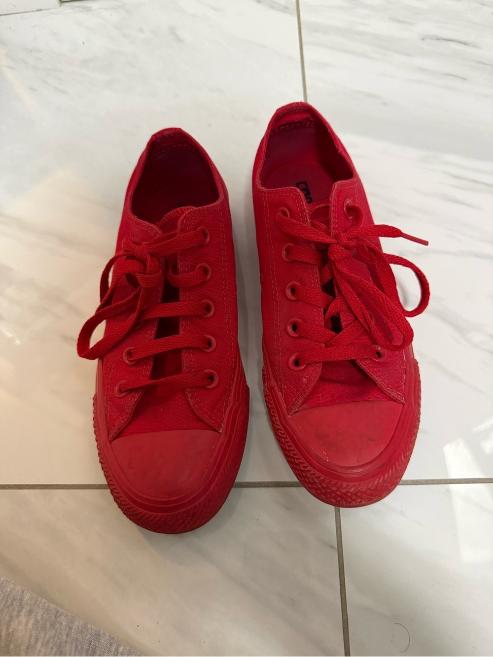 Converse Low Top Canvas Sneakers in Red